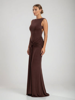 Calista Gown – Mocha Eclipse