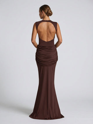 Calista Gown – Mocha Eclipse