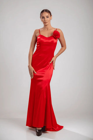 Carmine Gown – Flame Red
