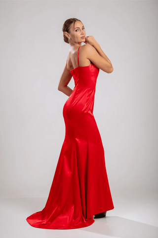 Carmine Gown – Flame Red