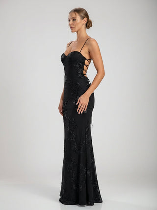 Florentia Floral Gown – Noir Blossom