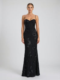 Florentia Floral Gown – Noir Blossom