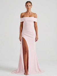 Marceline Slit Gown – Blush Pink
