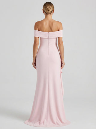Marceline Slit Gown – Blush Pink