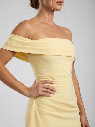 Marceline Slit Gown – Lemon Yellow