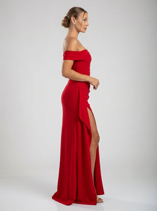 Marceline Slit Gown – Crimson Flame