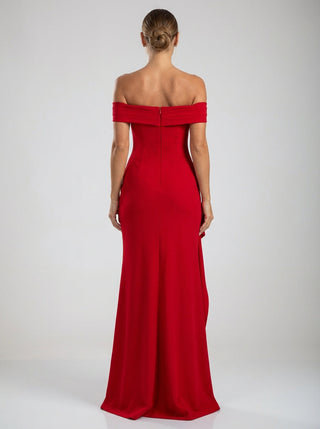 Marceline Slit Gown – Crimson Flame