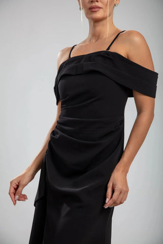 Marceline Slit Gown – Black