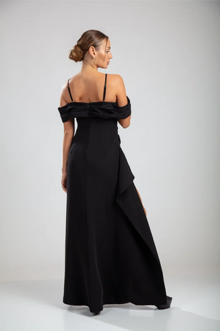 Marceline Slit Gown – Black