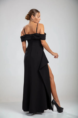 Marceline Slit Gown – Black