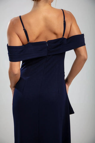 Marceline Slit Gown – Navy Blue