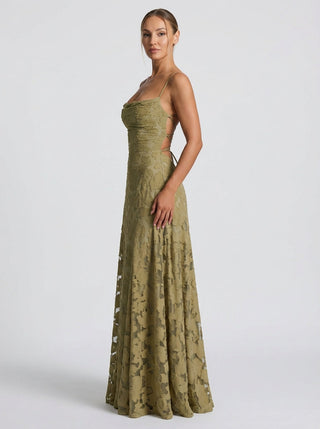Roselle Gown – Olive Green