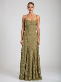 Roselle Gown – Olive Green