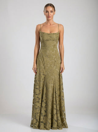 Roselle Gown – Olive Green