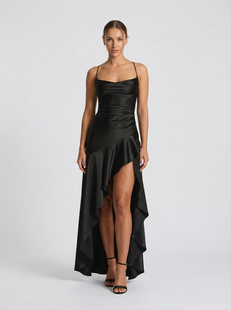 Velina Noir Solène Cascade in black – dress product photo