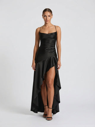 Velina Noir Solène Cascade in black – dress product photo