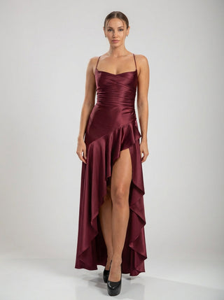 Velina Noir Solène Cascade in cherry lacquer – dress product photo
