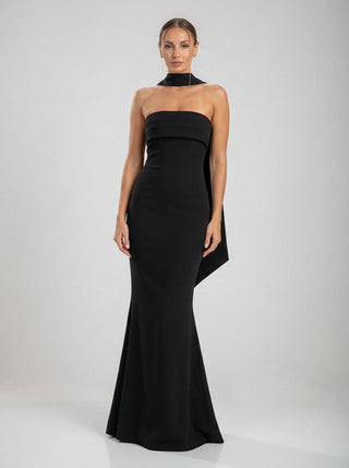 Velina Noir Valeria Mermaid Gown in midnight noir – gown product photo