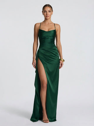 Velina Noir Valoria Gown in emerald green – gown product photo