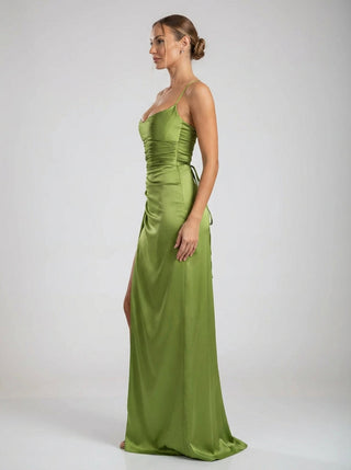 Valoria Gown – Olive Green