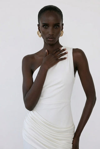 Sadina One-Shoulder Maxi Dress – Ivory