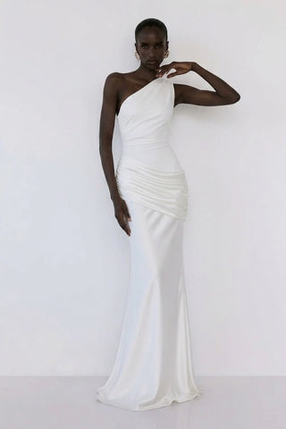 Sadina One-Shoulder Maxi Dress – Ivory