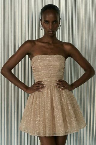 Aurorae Sparkle Dress – Champagne Blush