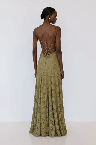 Roselle Gown – Olive Green