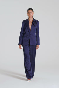 Elara Fluid Tailored Trousers – Midnight Navy