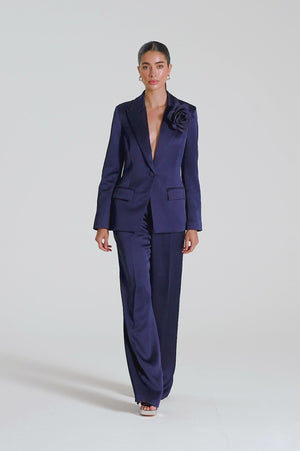 Elara Fluid Tailored Trousers – Midnight Navy