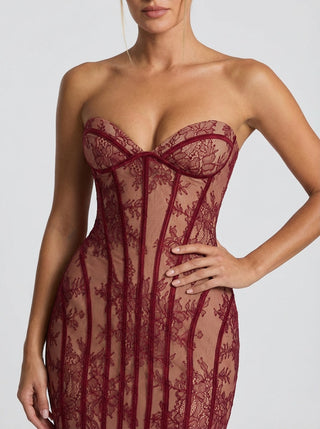 Siana Maxi Dress – Burgundy