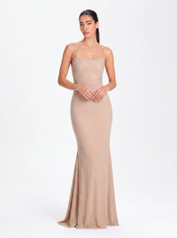 Noctyra Crystal Gown – Beige