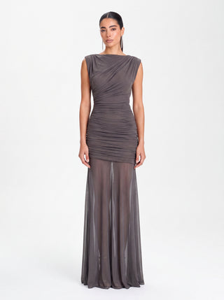 Velina Noir Aurelian Gown in charcoal – gown product photo