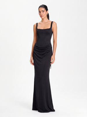 Nocturne Corset Gown – Midnight Black