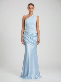 Sadina One-Shoulder Dress – Light Blue