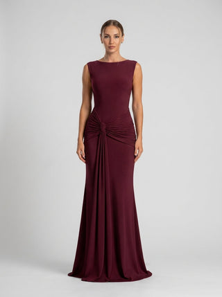 Velina Noir Elsira Gown in mulberry wine – gown product photo