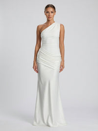 Sadina One-Shoulder Dress – Ivory