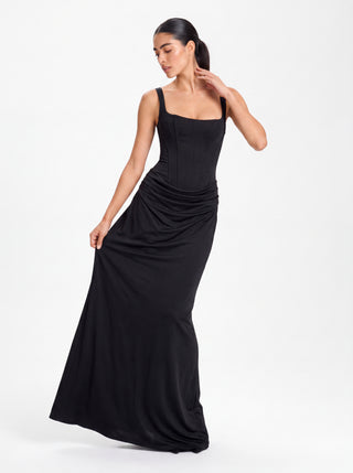Nocturne Corset Gown – Midnight Black