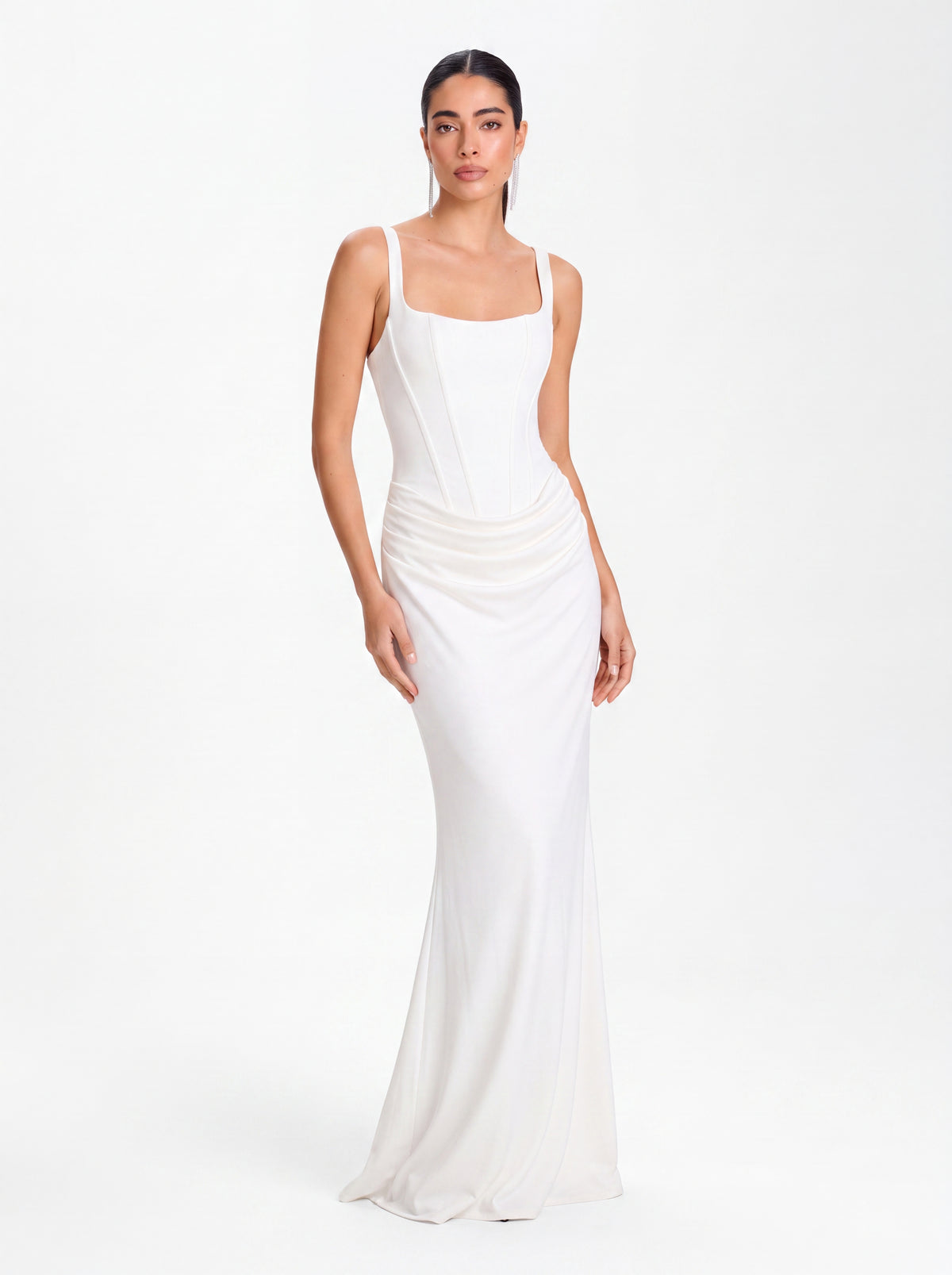 Velina Noir Nocturne Corset Gown in white – gown product photo