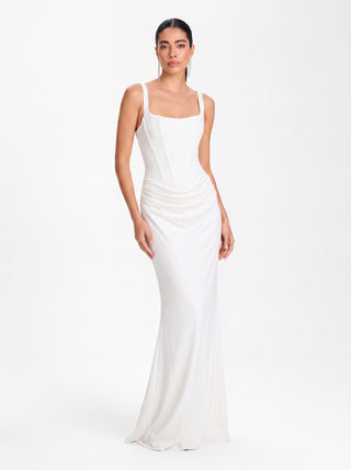 Velina Noir Nocturne Corset Gown in white – gown product photo