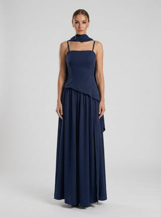 Velina Noir Seraphine Gown in navy blue – gown product photo