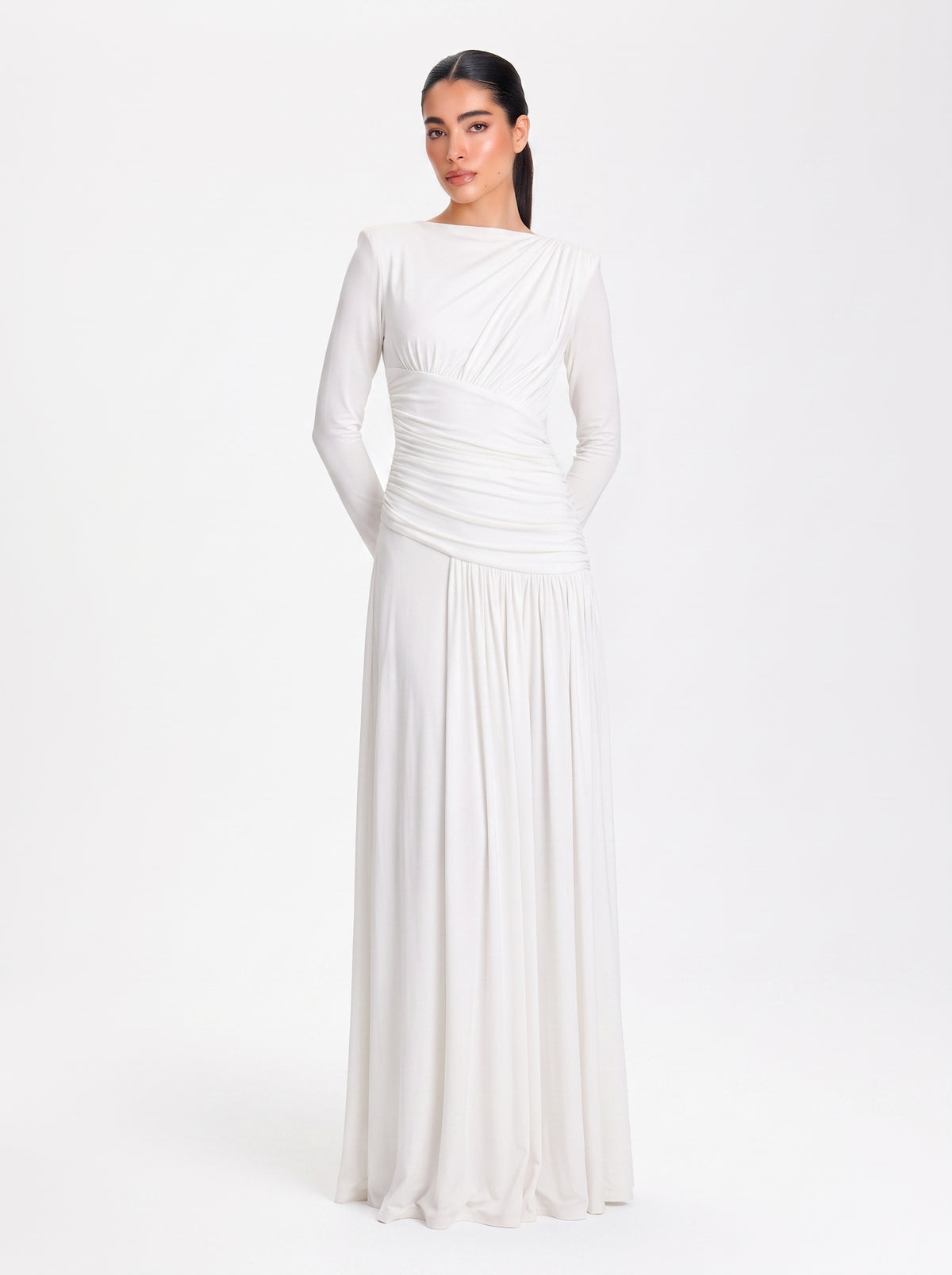 Amara Draped Gown – Ivory