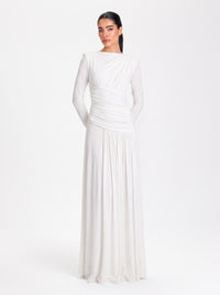 Amara Draped Gown – Ivory