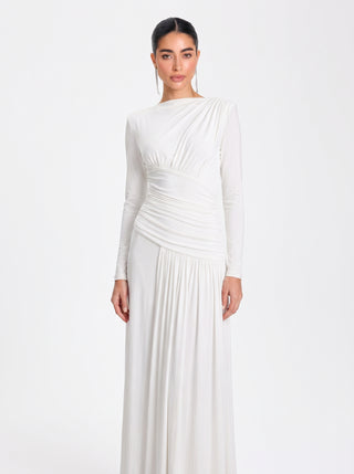 Amara Draped Gown – Ivory