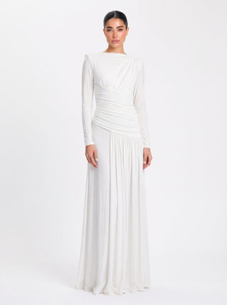 Amara Draped Gown – Ivory