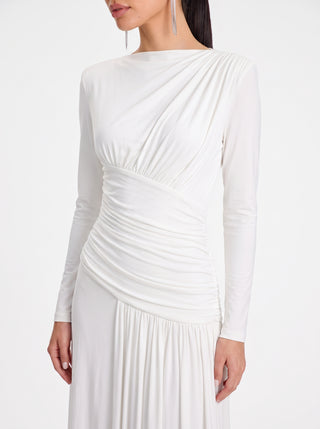 Amara Draped Gown – Ivory