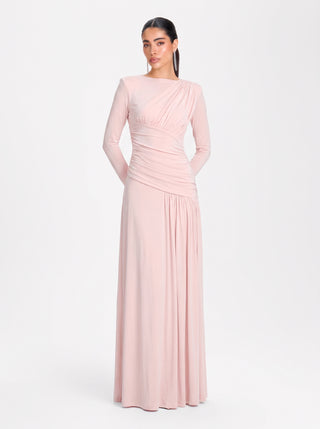 Amara Draped Gown – Blush