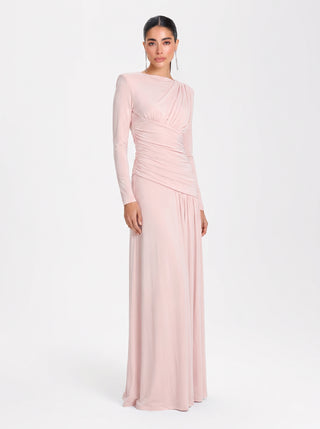 Amara Draped Gown – Blush