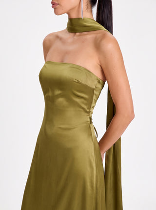 Solara Gown – Olive Green