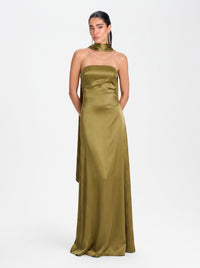 Solara Gown – Olive Green